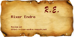Rixer Endre névjegykártya